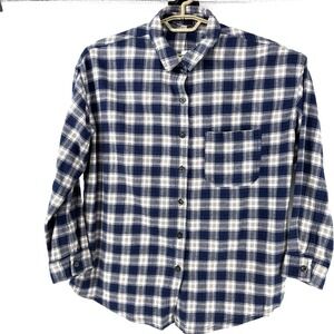 Garage Women M Dylan Plaid Flannel Long Sleeve Shirt 100% Cotton Comfort  NWT
